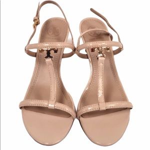 Tory Burch Open Toe Heels Nude Size 7 1/2